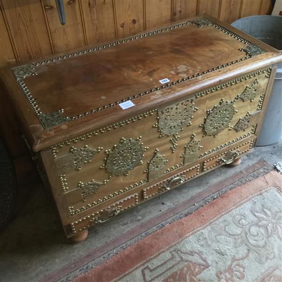 Brass decorated camphorwood trunk